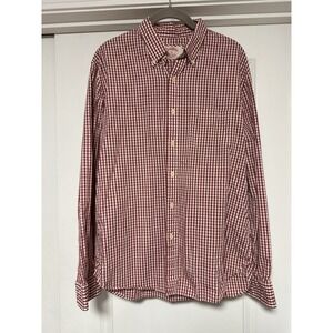 Brooks Brothers, Men's Long Sleeve Button Down Dress Shirt, Red, Size Large
